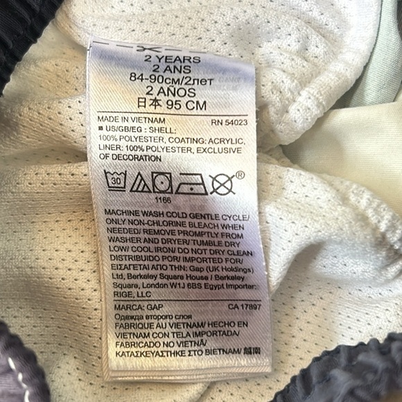 GAP Surf Shop Waterslide Elysian Blue White Red Swim Trunks, toddler size 2 - Picture 5 of 9